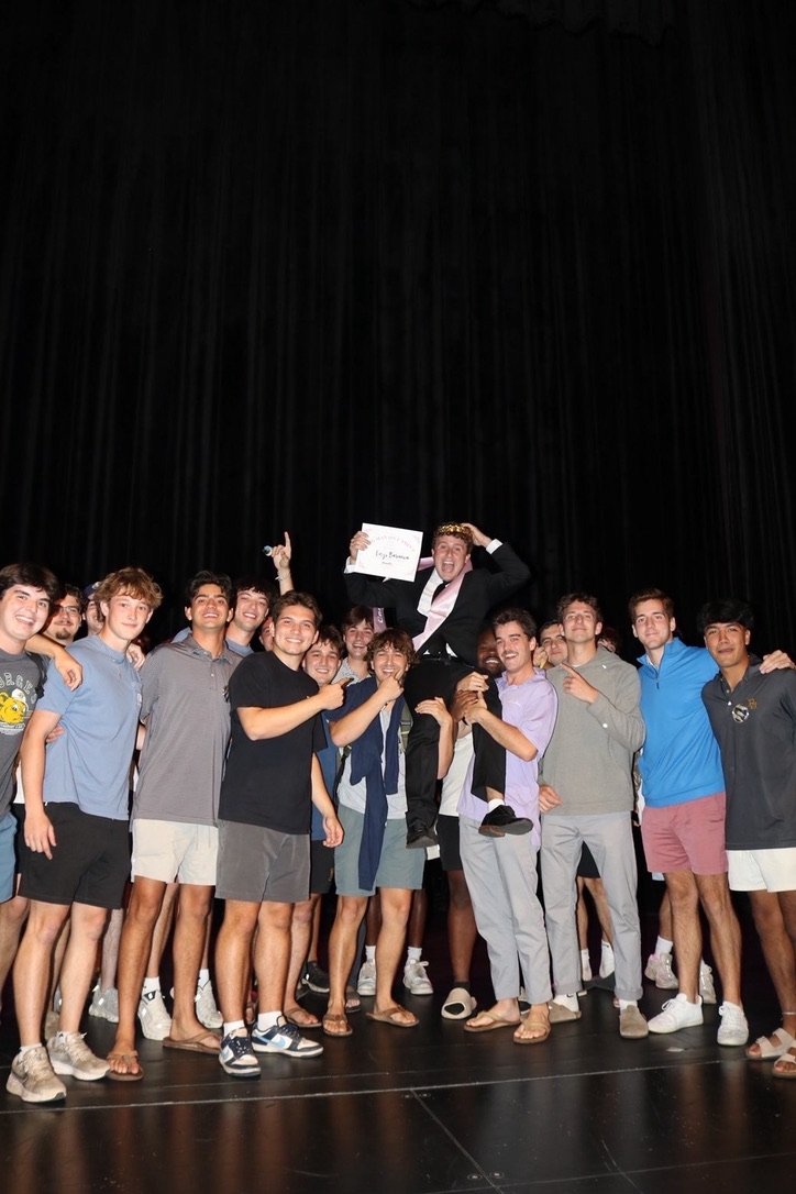 Cooper Carlsen celebrating with a large group of friends