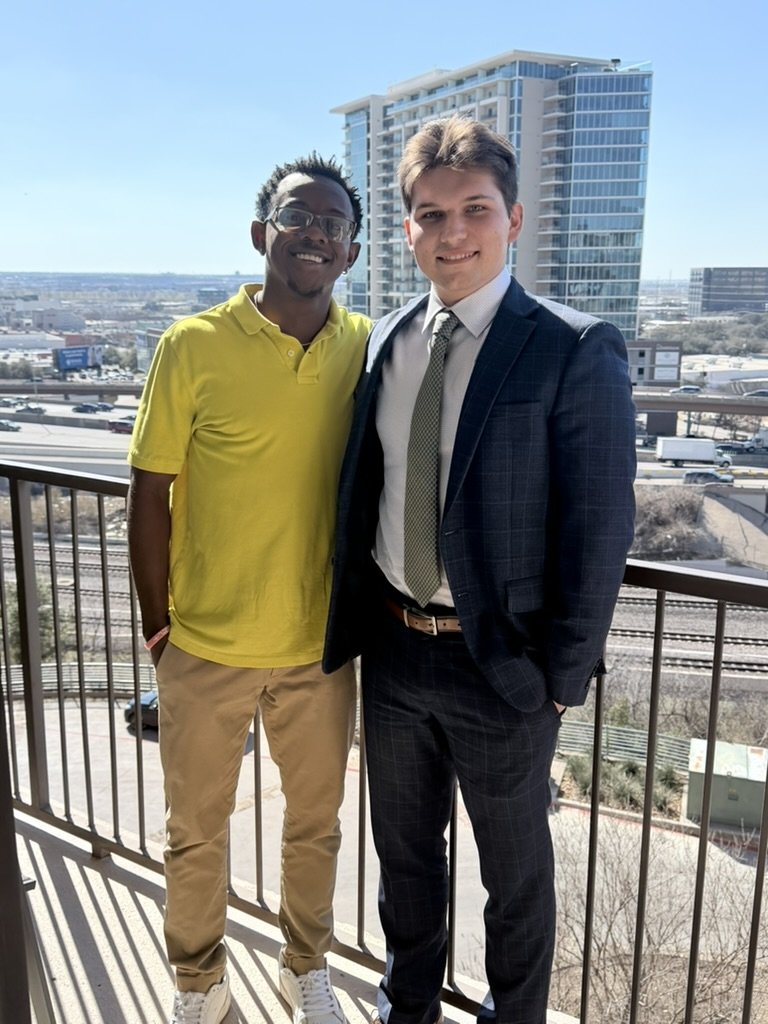Cooper Carlsen with a colleague